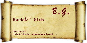 Borkó Gida névjegykártya